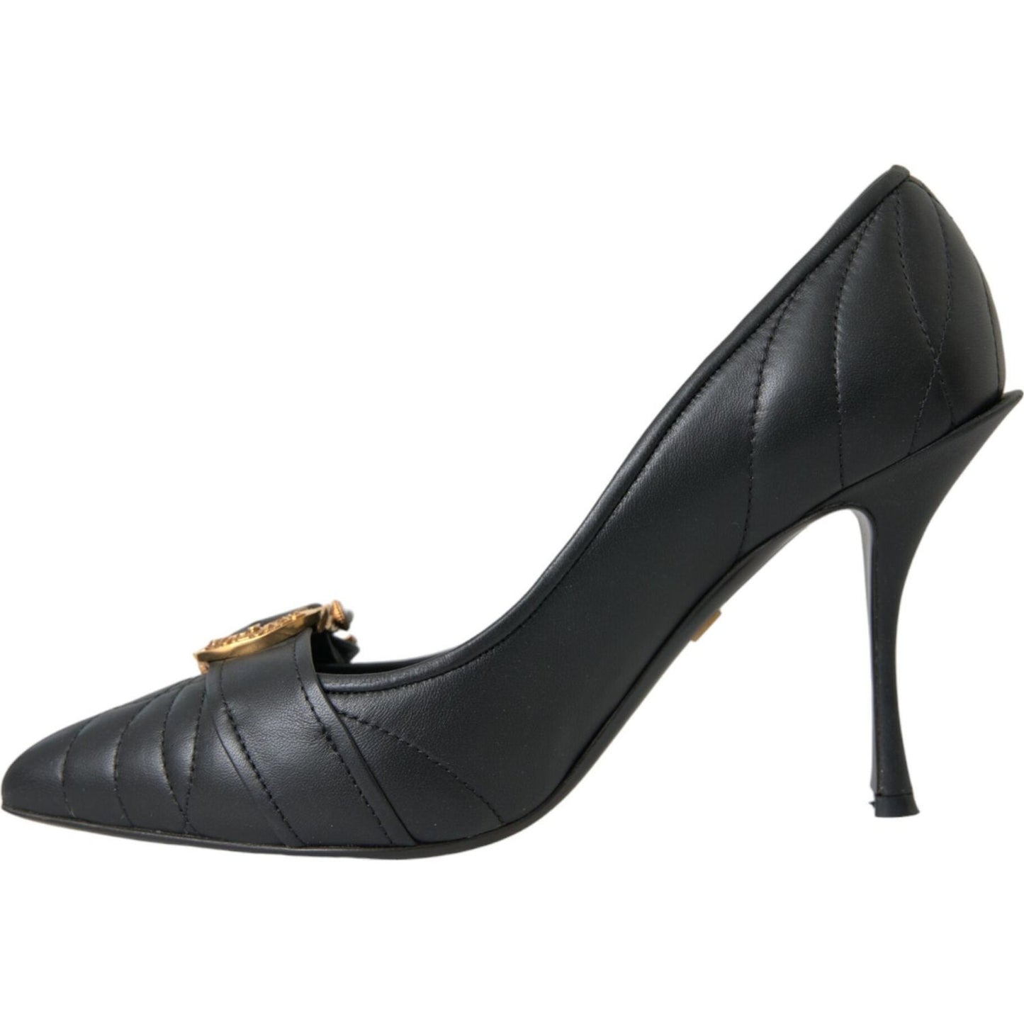 Dolce & Gabbana Black Devotion Leather Heels Pumps Shoes Dolce & Gabbana