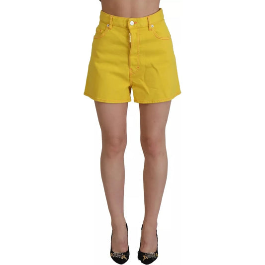 Dsquared² Yellow Cotton High Waist Baggy Women Hotpants Shorts 1728,67345645728,Clothing,Dsquared²,IT38 | XS,Material: 98% Cotton 2% Elastane,Preowned / Defect,Short and Mini - Shorts - Clothing,Shorts - Clothing,Shorts - Women - Clothing,Women,Yellow