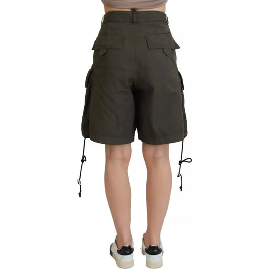 Dsquared² Green High Waist Cargo Bermuda Women Shorts Dsquared²