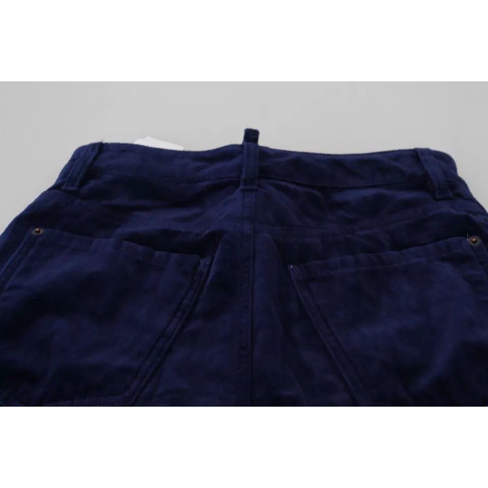 Dsquared² Blue Ruffles HighWaist Cotton Denim Boston Fit Pants Dsquared²