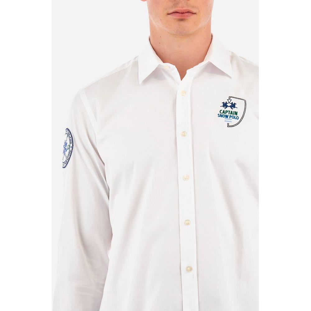 La Martina White Cotton Shirt La Martina