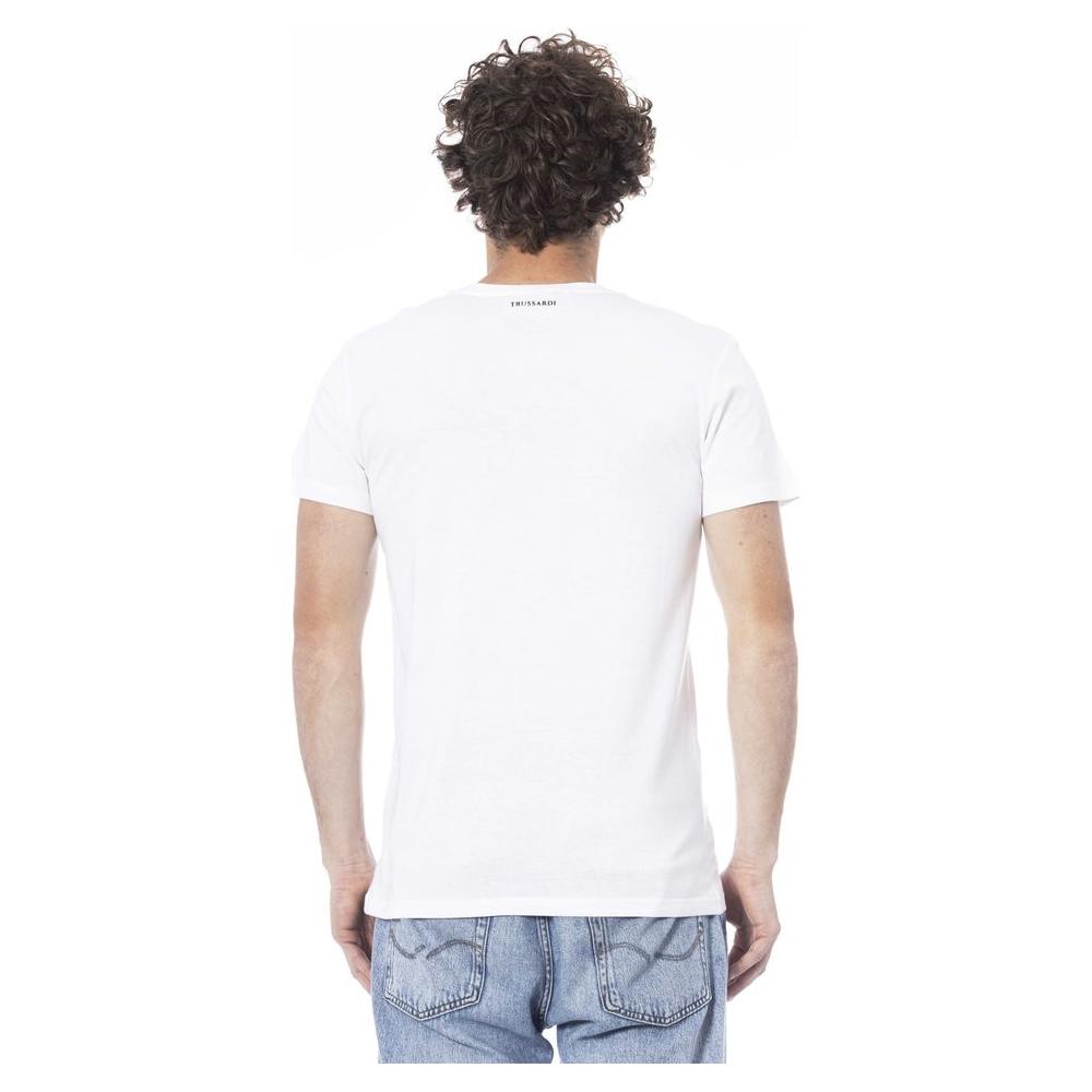 Trussardi Beachwear White Cotton T-Shirt MAN T-SHIRTS Trussardi Beachwear