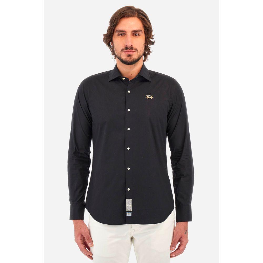 La Martina Blue Cotton Shirt La Martina