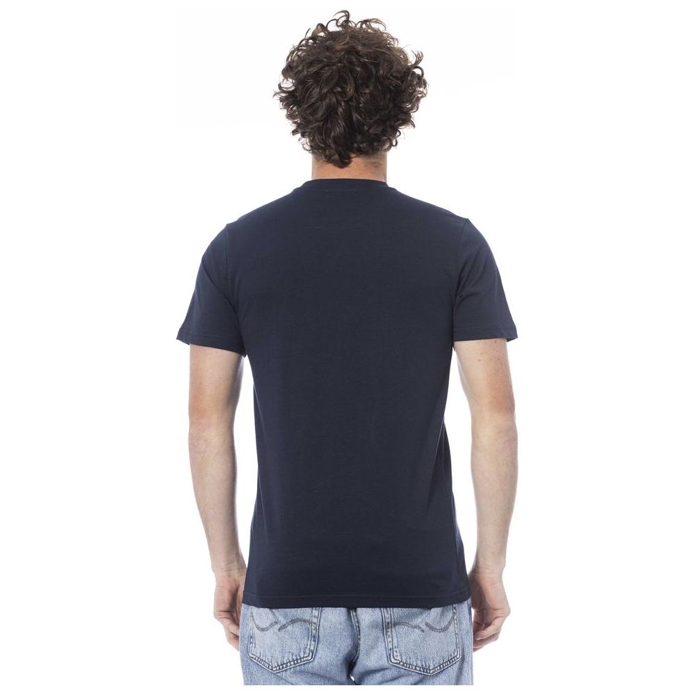 Cavalli Class Blue Cotton Men T-Shirt Cavalli Class