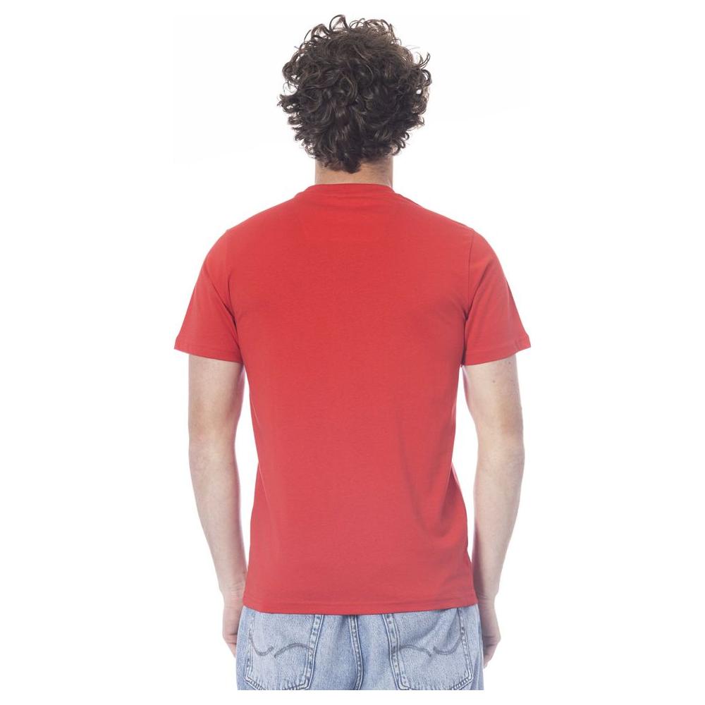 Cavalli Class Red Cotton Men T-Shirt Cavalli Class