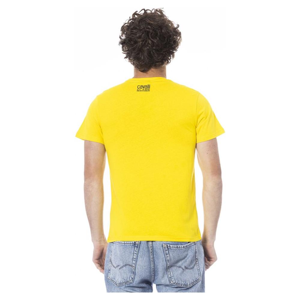 Cavalli Class Yellow Cotton Men T-Shirt Cavalli Class