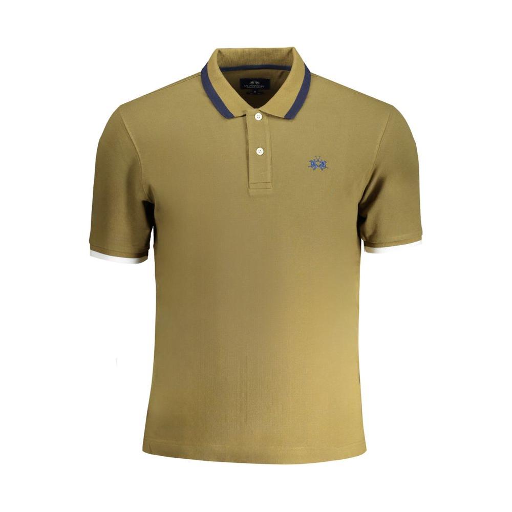 La Martina Green Cotton Polo Shirt La Martina