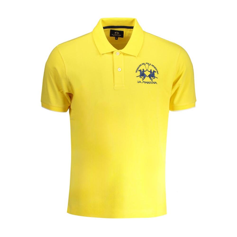 La Martina Yellow Cotton Polo Shirt La Martina