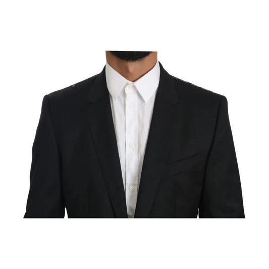 Dolce & Gabbana Black Slim Jacket Coat MARTINI Blazer Dolce & Gabbana