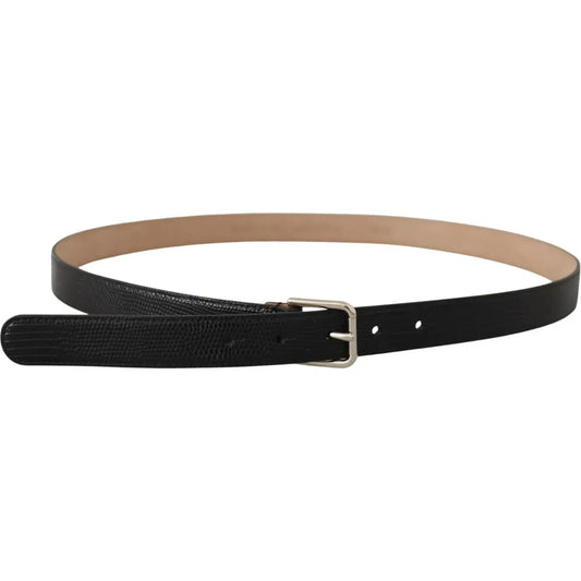 Dolce & Gabbana Black Classic Leather Silver Metal Buckle Belt Dolce & Gabbana