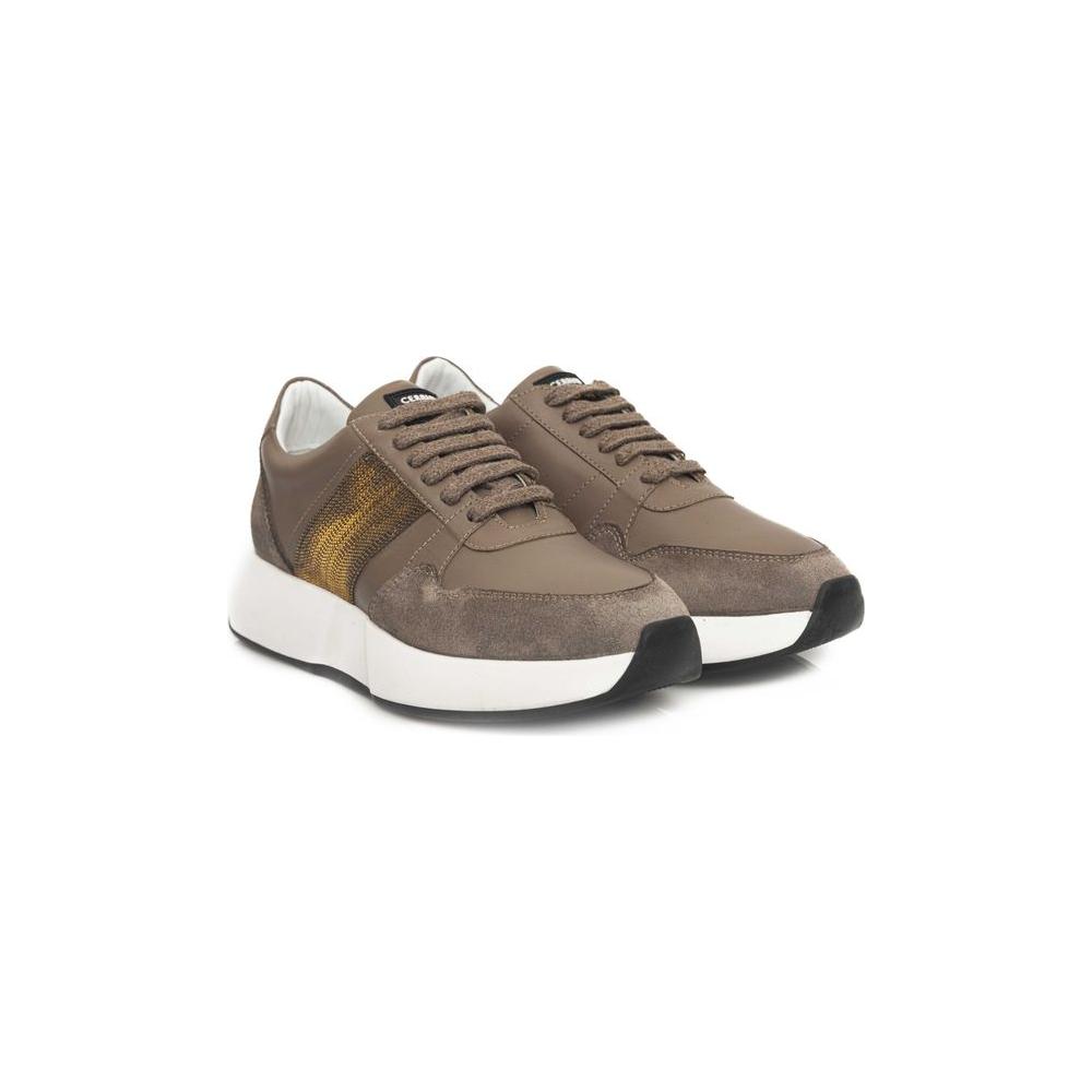 Cerruti 1881 Beige Leather Women Sneaker Cerruti 1881