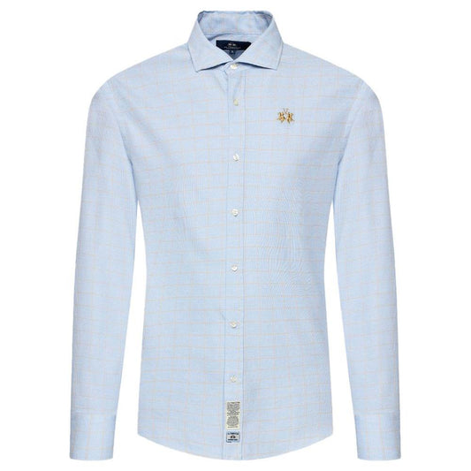 La Martina Light Blue Cotton Shirt La Martina