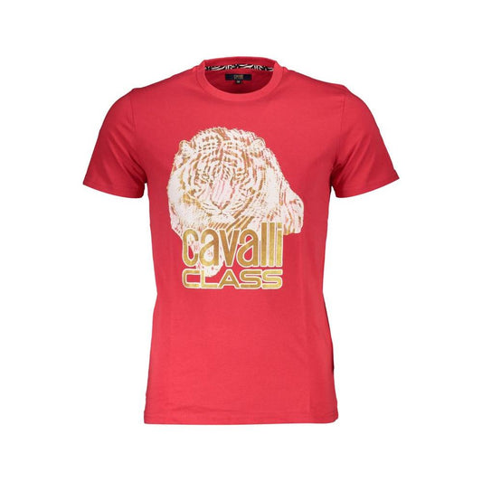 Cavalli Class Red Cotton T-Shirt Cavalli Class