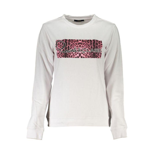 Cavalli Class White Cotton Sweater Cavalli Class