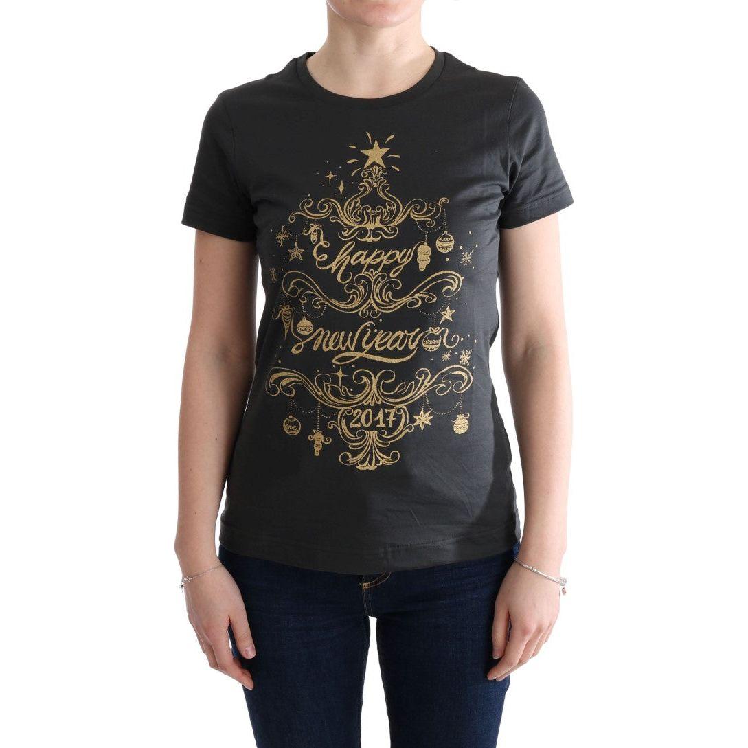 Dolce & Gabbana Gray Cotton 2017 Motive T-Shirt