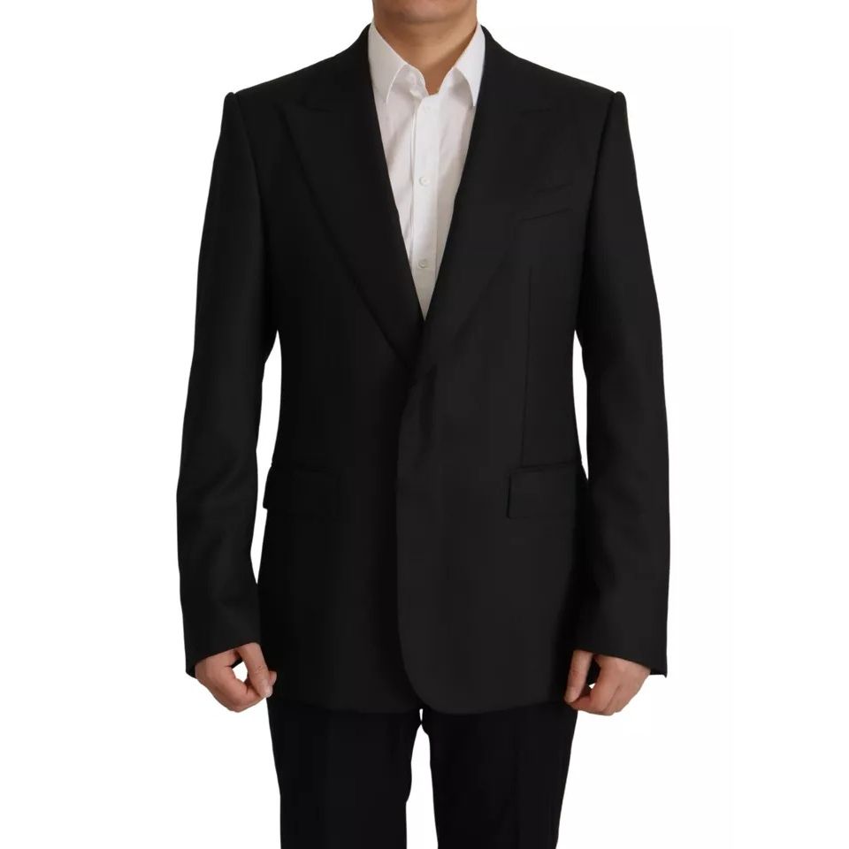 Dolce & Gabbana Black Polyester Single Breasted BlazerJacket 1728,67345645728,Black,Blazers - Men - Clothing,Blazers - Suits & Blazers - Clothing,Clothing,Dolce & Gabbana,IT48 | M,Material: 69% Polyester 30% Viscose 1% Elastane,Men,Preowned / Defect,Suits