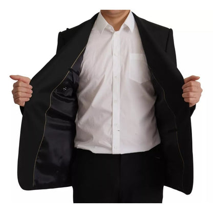 Dolce & Gabbana Black Polyester Single Breasted BlazerJacket 1728,67345645728,Black,Blazers - Men - Clothing,Blazers - Suits & Blazers - Clothing,Clothing,Dolce & Gabbana,IT48 | M,Material: 69% Polyester 30% Viscose 1% Elastane,Men,Preowned / Defect,Suits
