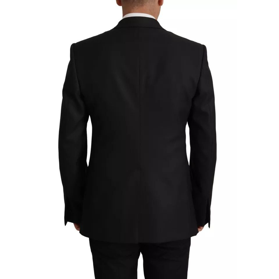 Dolce & Gabbana Black Polyester Single Breasted BlazerJacket 1728,67345645728,Black,Blazers - Men - Clothing,Blazers - Suits & Blazers - Clothing,Clothing,Dolce & Gabbana,IT48 | M,Material: 69% Polyester 30% Viscose 1% Elastane,Men,Preowned / Defect,Suits
