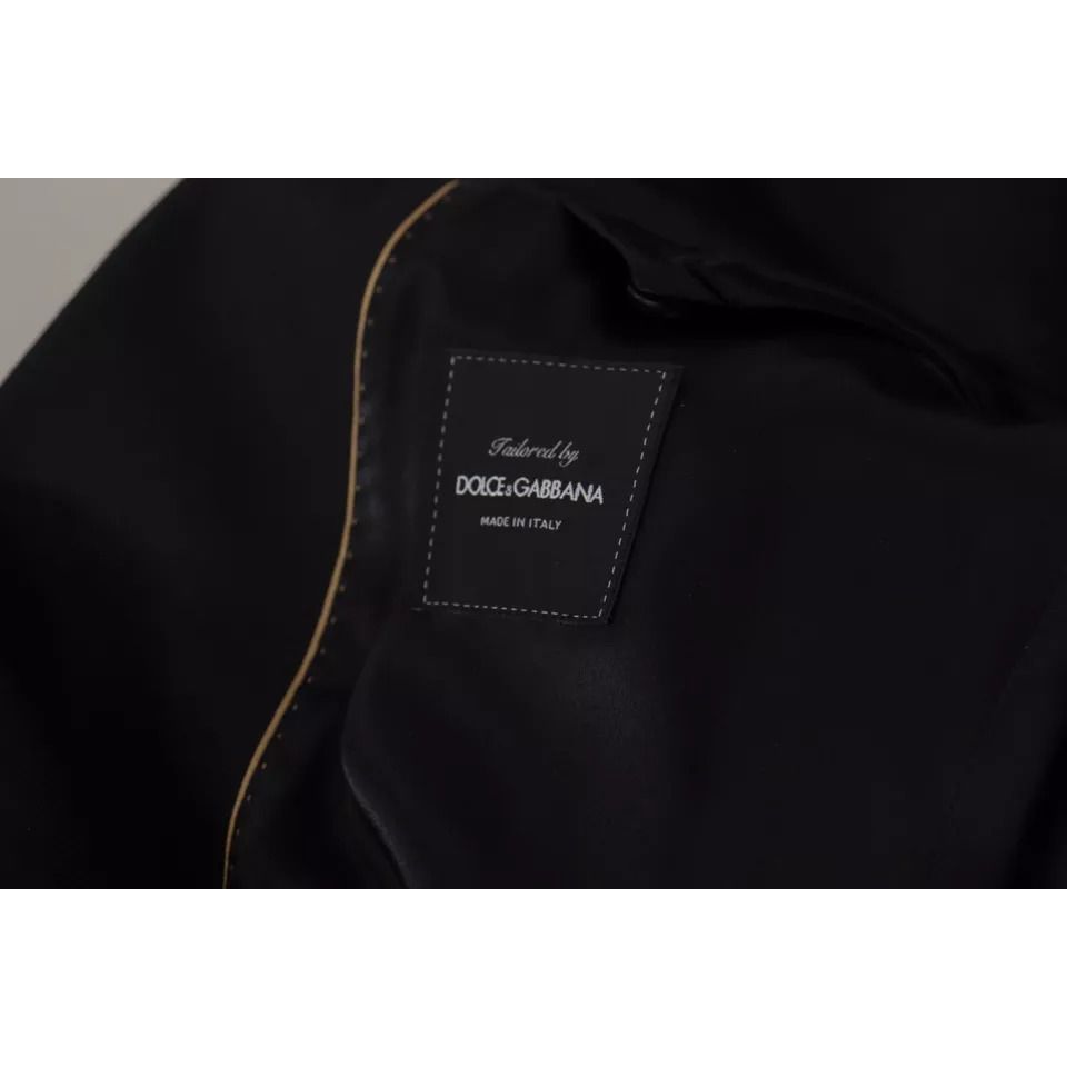 Dolce & Gabbana Black Polyester Single Breasted BlazerJacket 1728,67345645728,Black,Blazers - Men - Clothing,Blazers - Suits & Blazers - Clothing,Clothing,Dolce & Gabbana,IT48 | M,Material: 69% Polyester 30% Viscose 1% Elastane,Men,Preowned / Defect,Suits