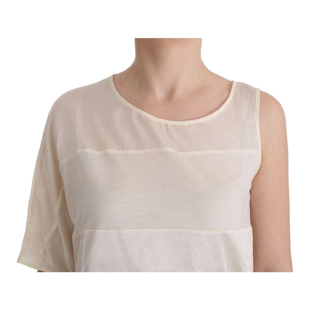 Costume National Beige Asymmetric Top Blouse