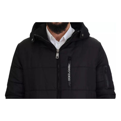 Dolce & Gabbana Black Nylon Hooded Parka Coat Winter Jacket 1728,67345645728,Black,Clothing,Dolce & Gabbana,IT46 | S,Jackets & Coats - Clothing,Jackets - Men - Clothing,Material: 80% Nylon 20% Cotton,Men,Parkas - Jackets & Coats - Clothing,Preowned / Defe