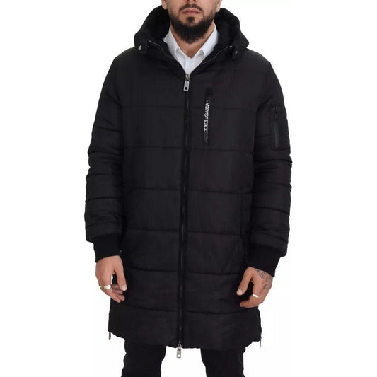 Dolce & Gabbana Black Nylon Hooded Parka Coat Winter Jacket 1728,67345645728,Black,Clothing,Dolce & Gabbana,IT46 | S,Jackets & Coats - Clothing,Jackets - Men - Clothing,Material: 80% Nylon 20% Cotton,Men,Parkas - Jackets & Coats - Clothing,Preowned / Defe