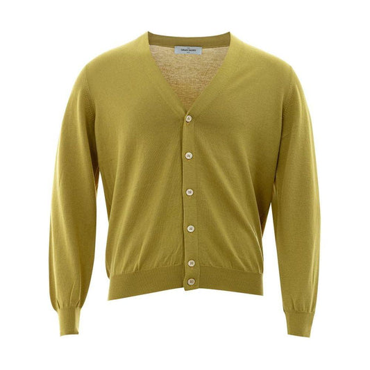 Gran Sasso Italian Wool Cardigan in Vibrant Yellow Gran Sasso