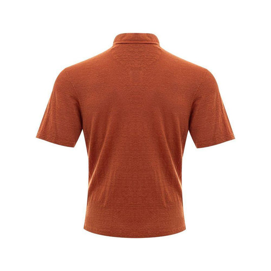 Gran Sasso Elegant Linen Polo Shirt in Sophisticated Brown Gran Sasso