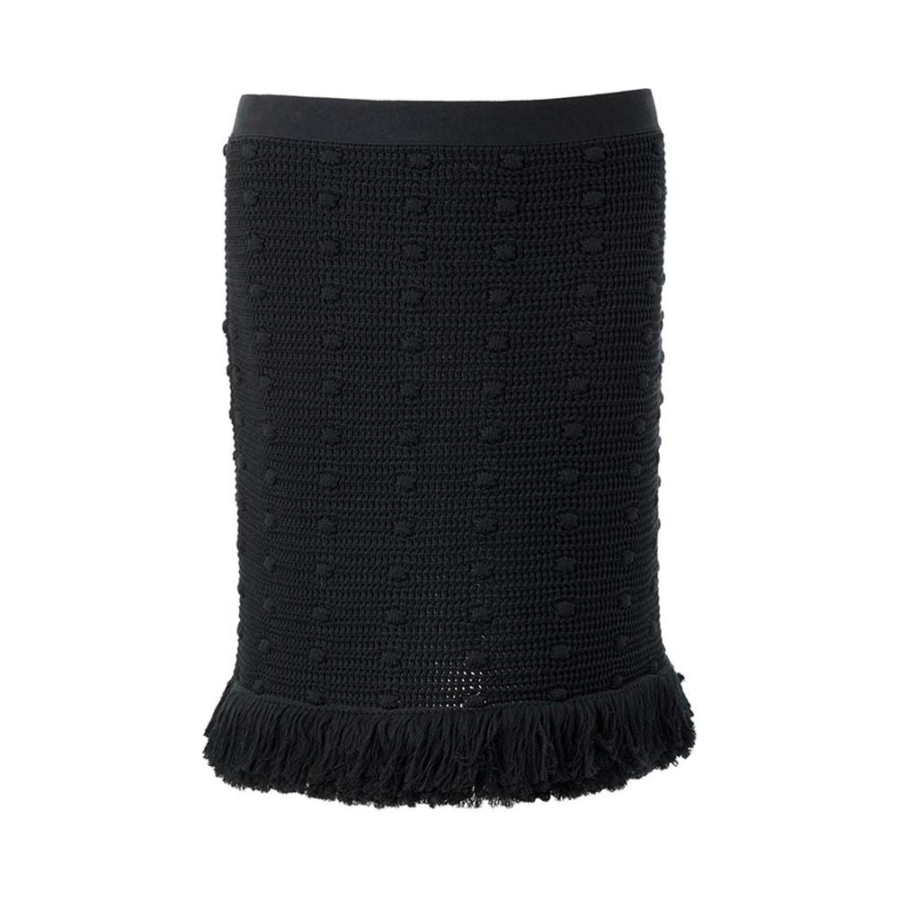 Bottega Veneta Elegant Black Cotton Skirt Bottega Veneta