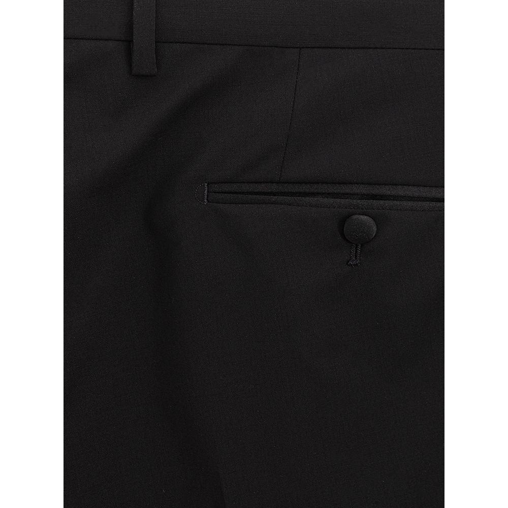 Dolce & Gabbana Sleek Black Wool Trousers for Men Dolce & Gabbana