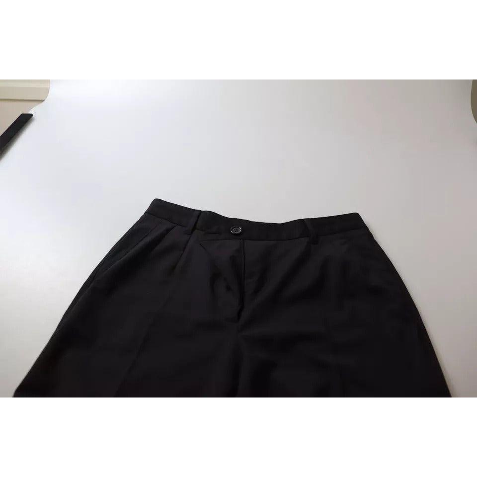 Dolce & Gabbana Black High Waist Tapered Trouser Pants Dolce & Gabbana