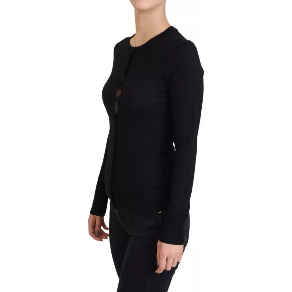 Dolce & Gabbana Black Long Sleeve Blouse Sweater Dolce & Gabbana