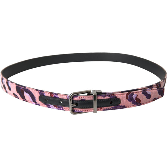 Dolce & Gabbana Multicolor Jacquard Leather Metal Buckle Belt Dolce & Gabbana