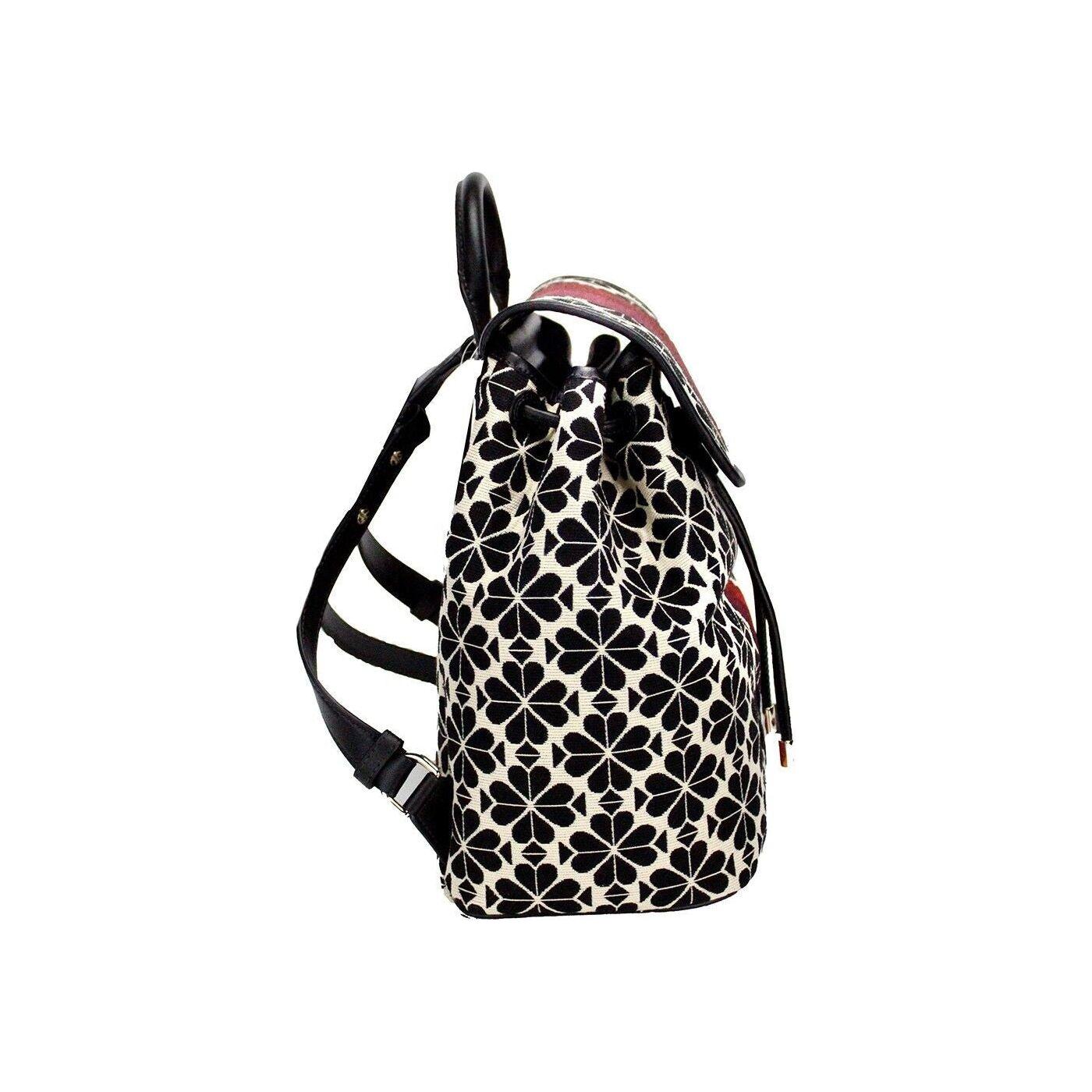 Kate Spade Disney 100 Sinch Medium Spade Flower Jacquard Canvas Flap Backpack Kate Spade