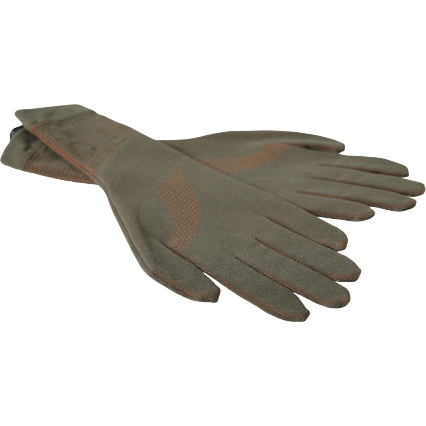 Dolce & Gabbana Brown Cotton Stretch Wrist Length Gloves Dolce & Gabbana