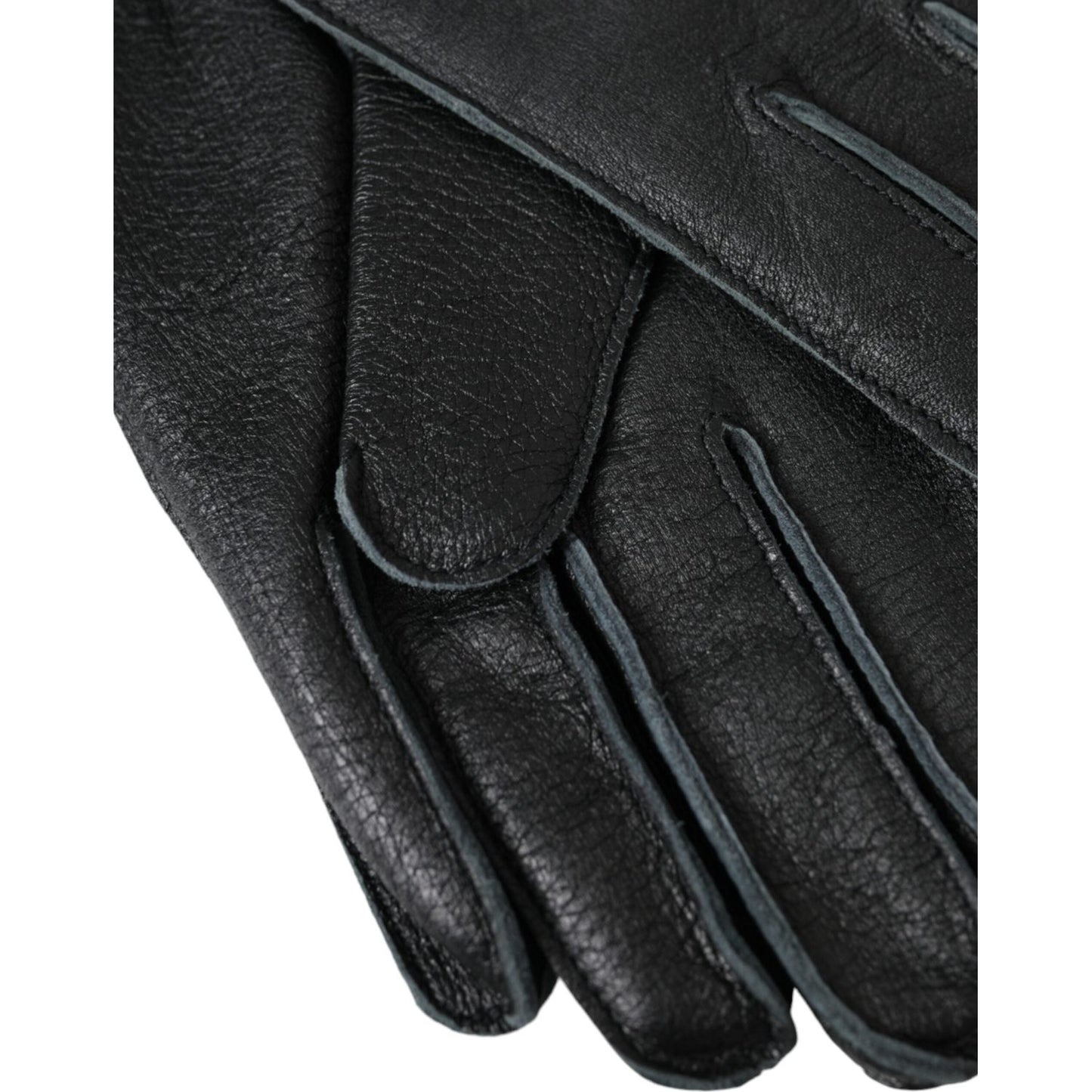 Dolce & Gabbana Black Deer Leather Wrist Length Gloves Dolce & Gabbana