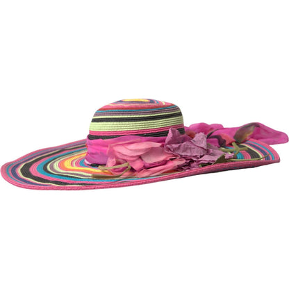 Dolce & Gabbana Multicolor Fantasy Wide Brim Floppy Hat 1728,56 cm|XS,67345645728,Accessories,Dolce & Gabbana,Hat - Women - Accessories,Hats - Accessories,Material: 100% Straw,Multicolor,New with tags,Sunhats - Hats - Accessories,Women