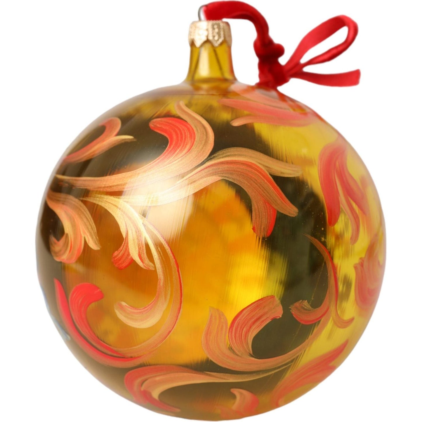 Dolce & Gabbana Gold Tone Carretto Print Round Ornament Christmas Ball Dolce & Gabbana