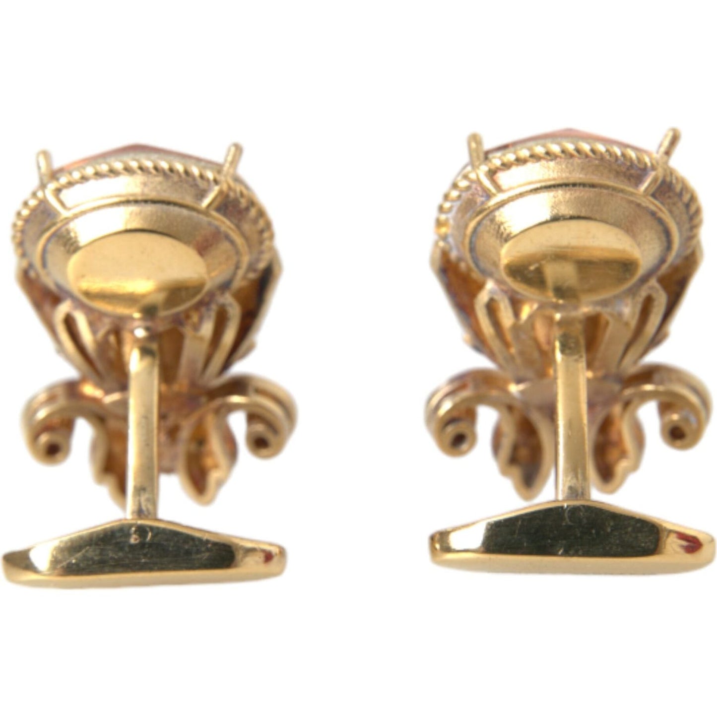 Dolce & Gabbana Gold Tone 925 Sterling Silver Crystal Cufflink Dolce & Gabbana