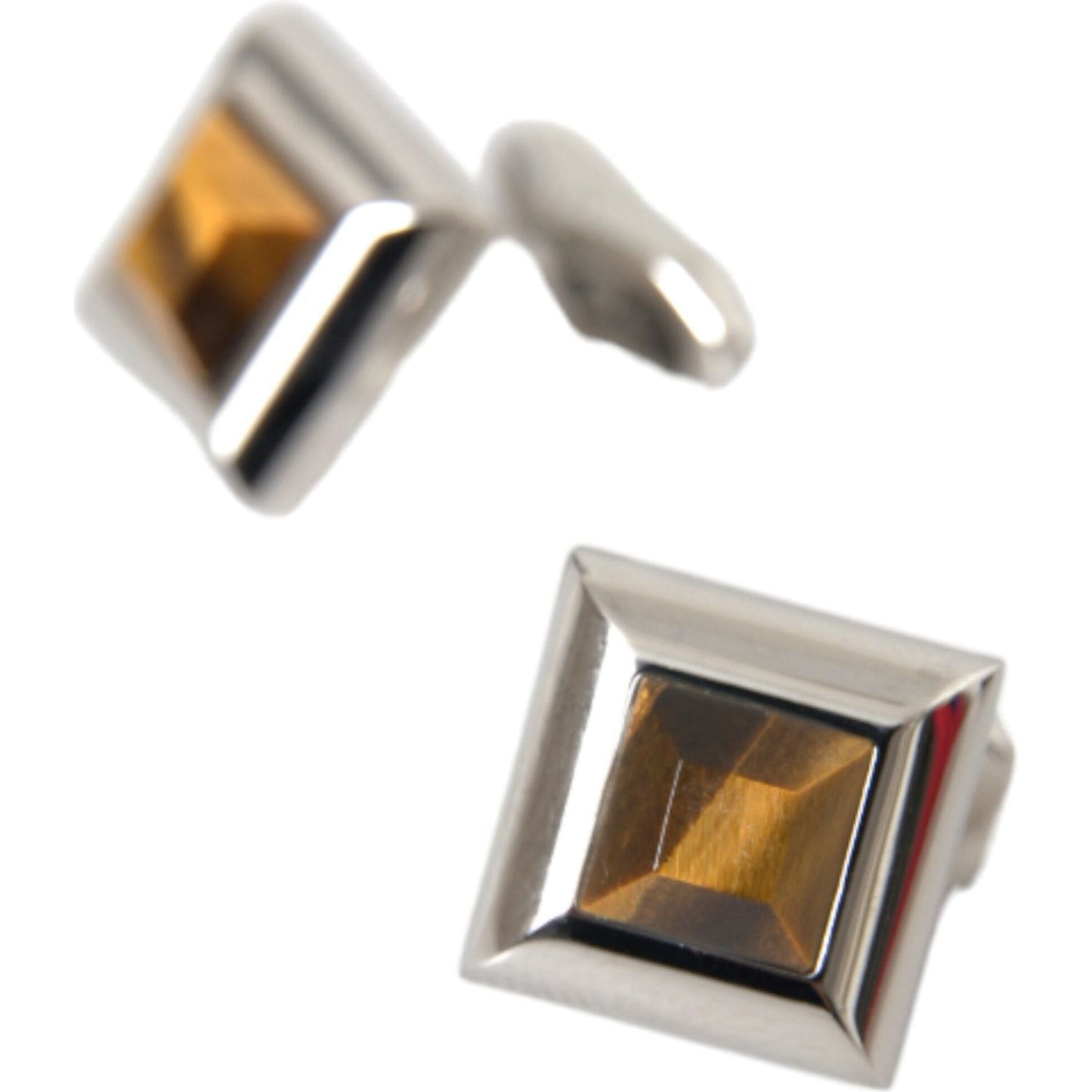 Dolce & Gabbana Silver Plated Brass Pin Crystal Cufflinks Dolce & Gabbana