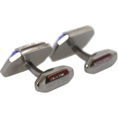 Dolce & Gabbana Silver Plated Brass Pin Crystal Cufflinks 1728,67345645728,Accessories,Category - Jewellery,Cufflings - Ties and Formal Accessories - Accessories,Cufflinks - Men - Jewelry,Dolce & Gabbana,Glass,Jewellery - Accessories,Jewelry,Materials: Br