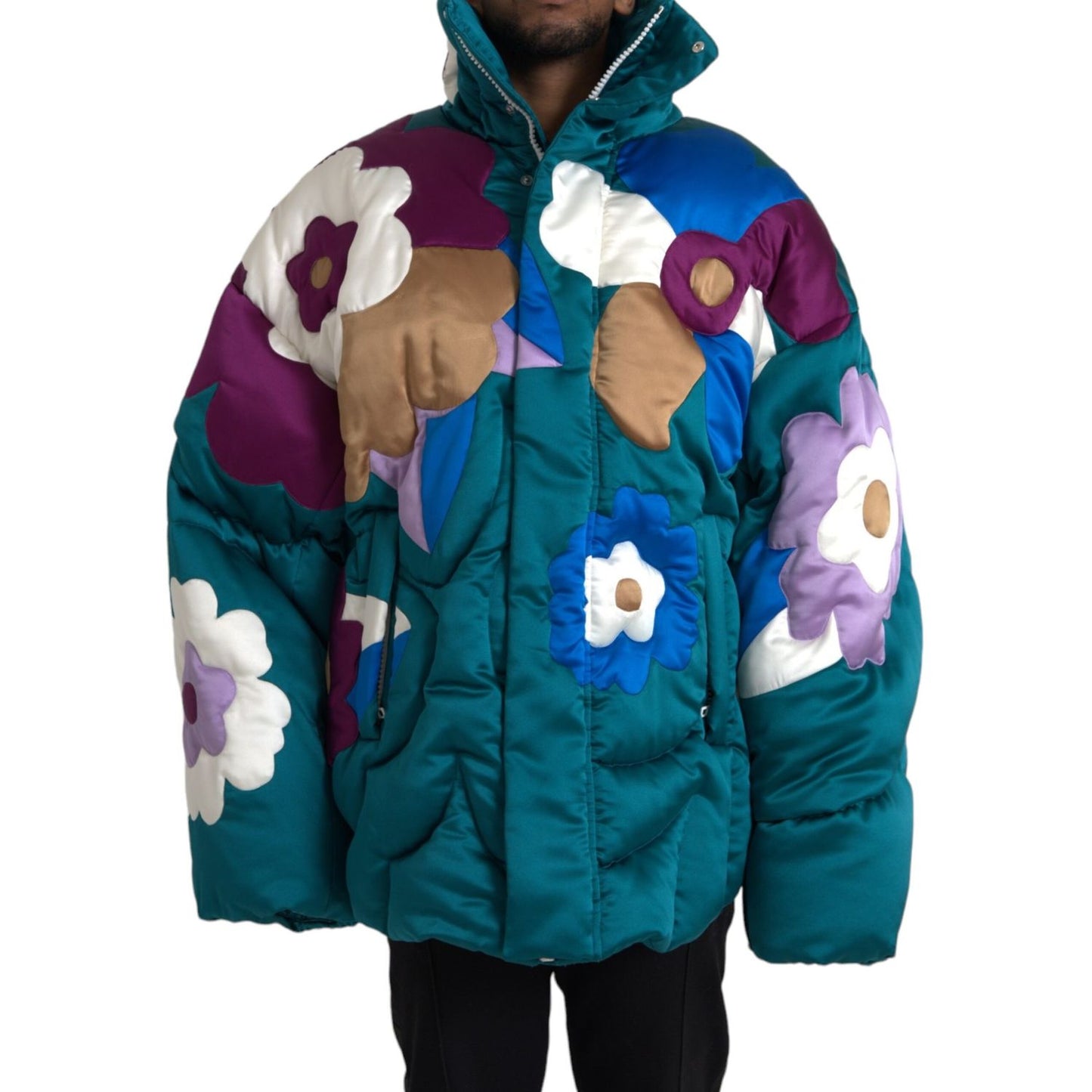 Dolce & Gabbana Multicolor Floral Windbreaker Puffer Jacket 1728,67345645728,Clothing,Dolce & Gabbana,IT52 | XL,Jackets & Coats - Clothing,Jackets - Men - Clothing,Material: 100% Polyester,Men,Men - Clothing,Multicolor,New with tags,Parkas - Jackets & Coa