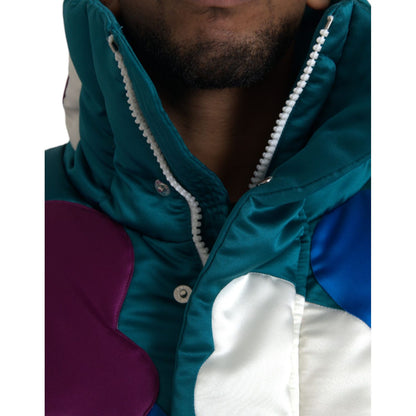 Dolce & Gabbana Multicolor Floral Windbreaker Puffer Jacket 1728,67345645728,Clothing,Dolce & Gabbana,IT52 | XL,Jackets & Coats - Clothing,Jackets - Men - Clothing,Material: 100% Polyester,Men,Men - Clothing,Multicolor,New with tags,Parkas - Jackets & Coa