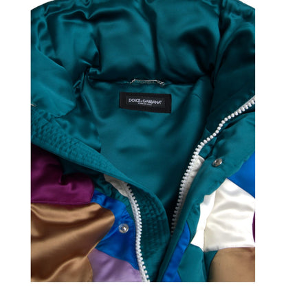 Dolce & Gabbana Multicolor Floral Windbreaker Puffer Jacket 1728,67345645728,Clothing,Dolce & Gabbana,IT52 | XL,Jackets & Coats - Clothing,Jackets - Men - Clothing,Material: 100% Polyester,Men,Men - Clothing,Multicolor,New with tags,Parkas - Jackets & Coa