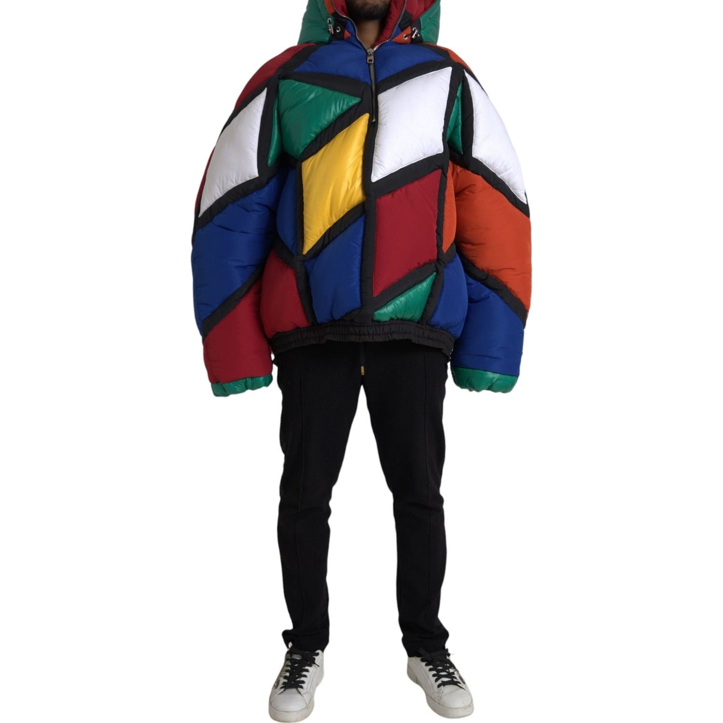 Dolce & Gabbana Multicolor Quilted Hooded Puffer Jacket 1728,67345645728,Clothing,Dolce & Gabbana,Full-Length Jackets - Jackets & Coats - Clothing,IT52 | XL,Jackets & Coats - Clothing,Jackets - Men - Clothing,Material: 50% Polyester 50% Nylon,Men,Men - Cl