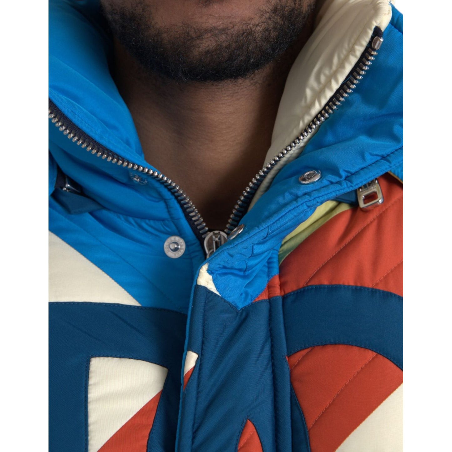 Dolce & Gabbana Multicolor Logo Windbreaker Puffer Jacket Dolce & Gabbana