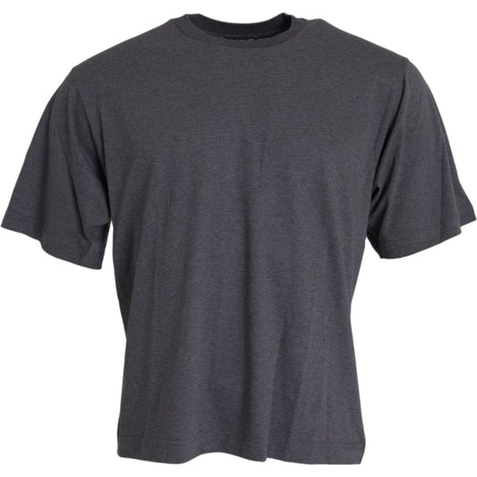 Dolce & Gabbana Gray Cotton Round Neck Short Sleeve T-shirt Dolce & Gabbana