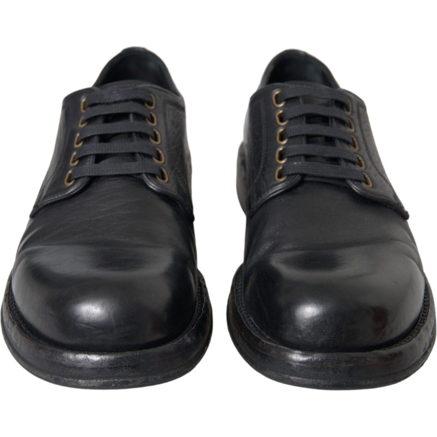 Dolce & Gabbana Black Horse Leather Derby Men Dress Shoes Dolce & Gabbana