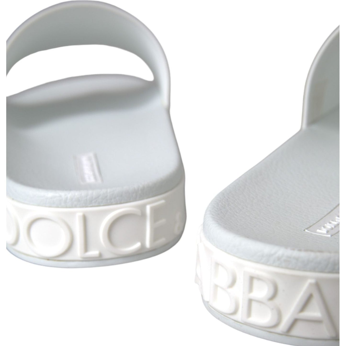 Dolce & Gabbana White Rubber Slides Sandals Beachwear Shoes Dolce & Gabbana