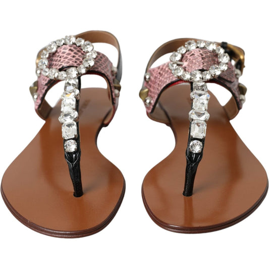 Dolce & Gabbana Multicolor Crystal Sandals Flip Flops Shoes Dolce & Gabbana